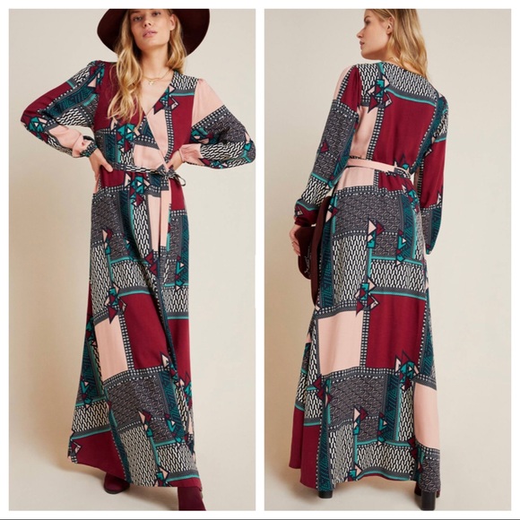 Anthropologie Virginia Wrap Maxi Dress 